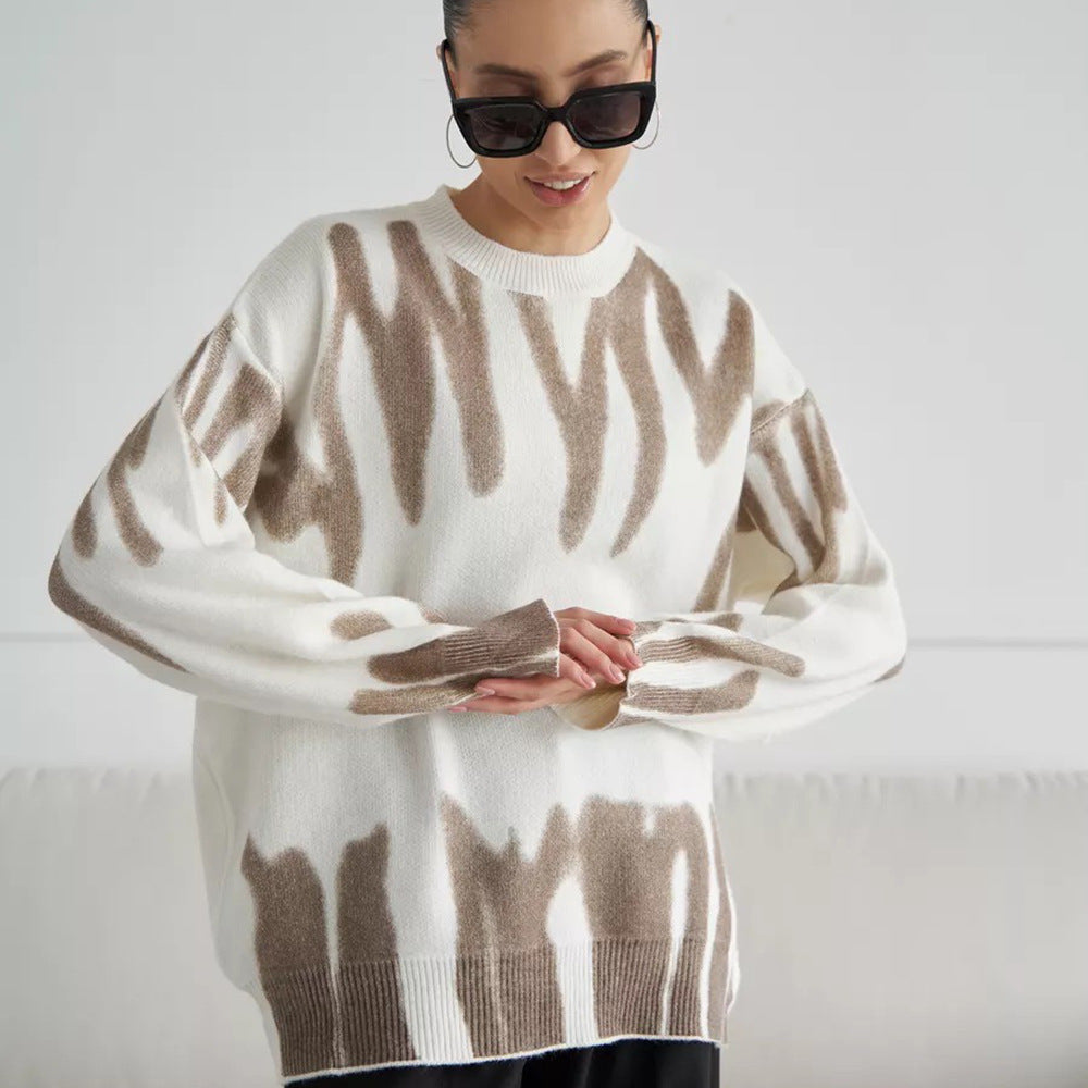 Damen Strickpullover Modisches Muster Norvielle