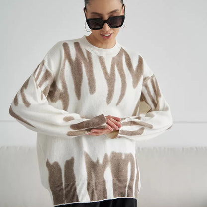 Damen Strickpullover Modisches Muster Norvielle