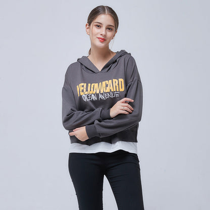 Damen Cropped Hoodie mit Grafiken Norvielle