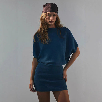 Damen Strickkleid Lässig Figurbetonend Rock Norvielle
