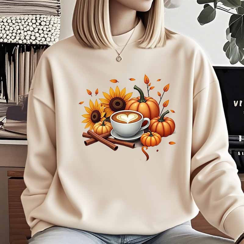 Damen Sweatshirt Herbstlich Motiv Besonderer Druck Norvielle