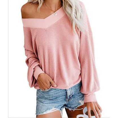 Damen Off-Shoulder Strickpullover Voluminöse Ärmel Norvielle