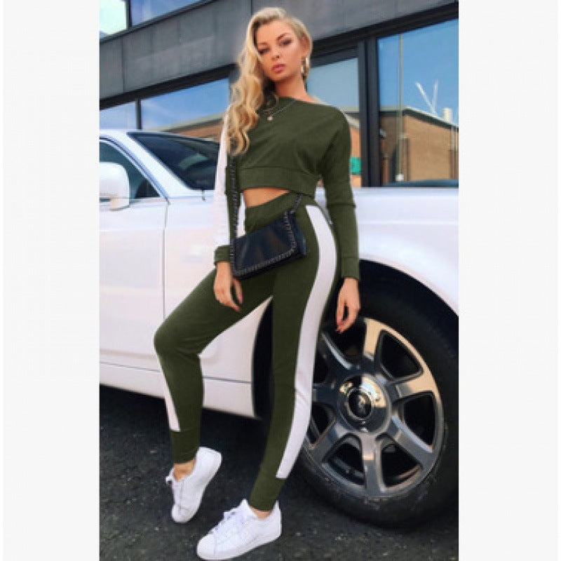 Damen Sportliches Freizeit-Set Crop- und Hose