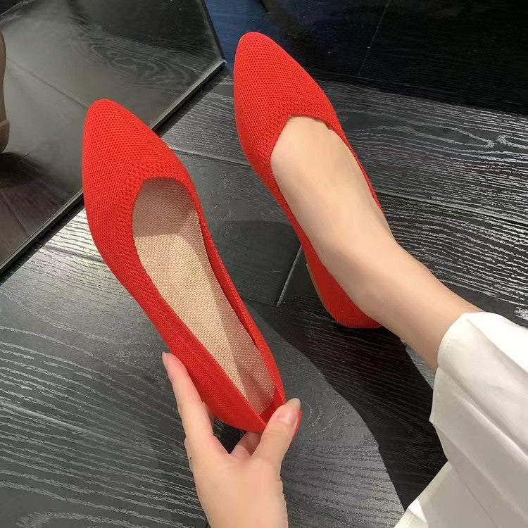 Damen Ballerinas Atmungsaktives Material Flexibles Fußbett