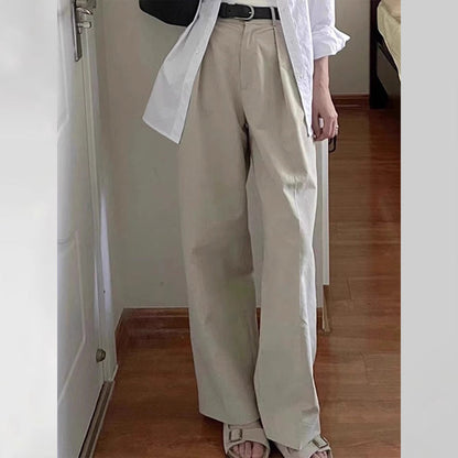 Damen Weite Stoffhose Hochgeschnitten Norvielle