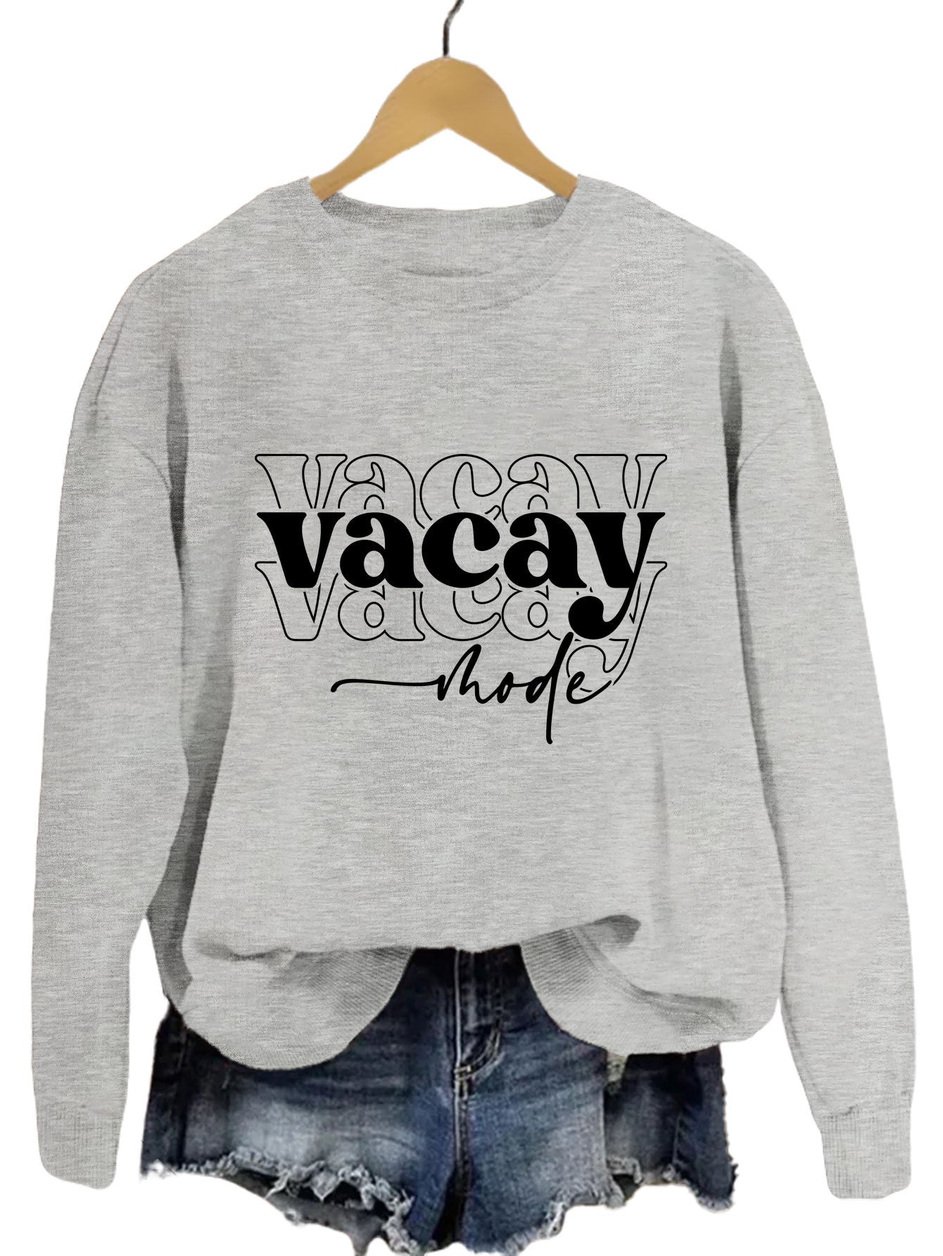 Damen Sweatshirt Lässiger Schriftzug Entspannte Passform Norvielle