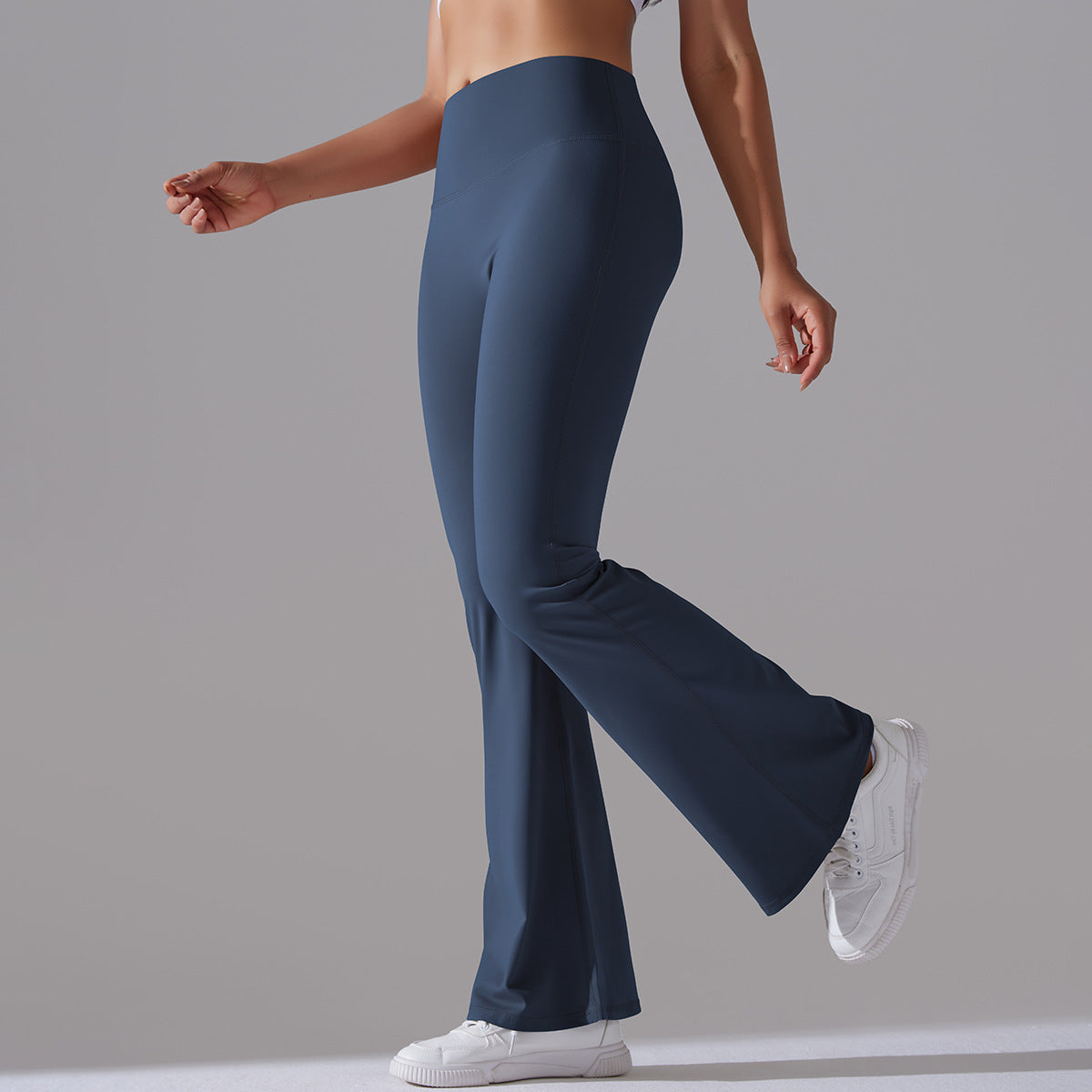 Damen Fitnesshose Flared High-Waist Sportleggings für Training