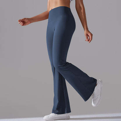 Damen Fitnesshose Flared High-Waist Sportleggings für Training