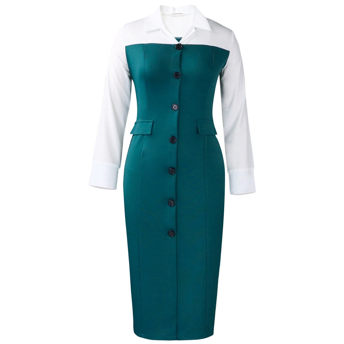 Damen Hemdkleid mit Knopfleiste und langen Ärmeln