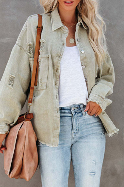 Damen Oversized Jeanshemd