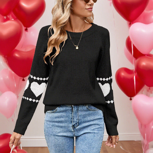 Damen Strickpullover Herzmotiv Bunt Norvielle - Norvielle