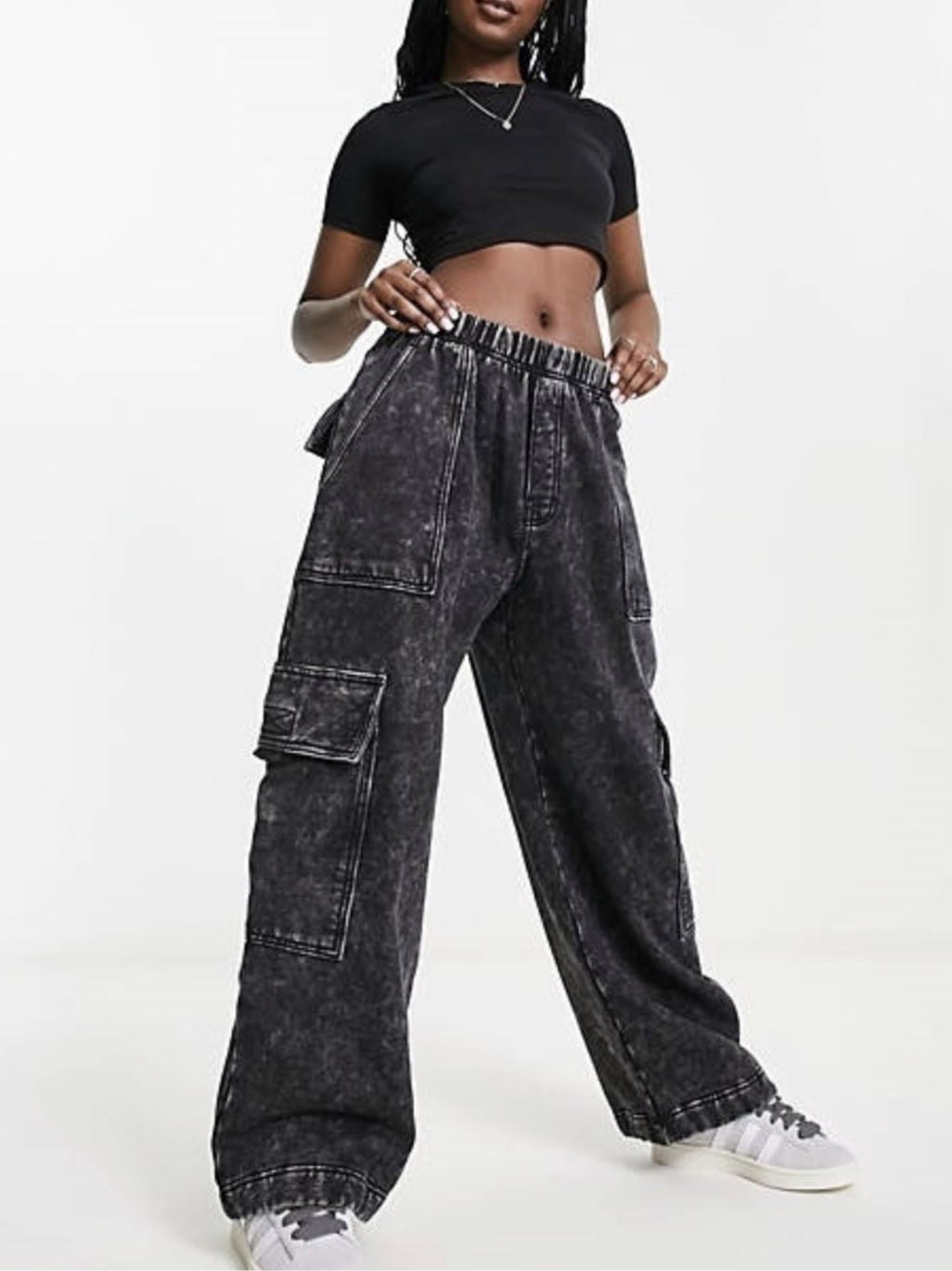 Damen Cargo-Jeans Weites Bein Norvielle