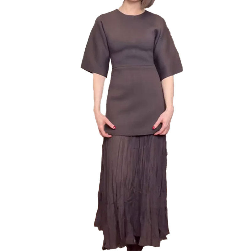 Damen Maxikleid Elegantes Falten-Design Moderner Schnitt Norvielle