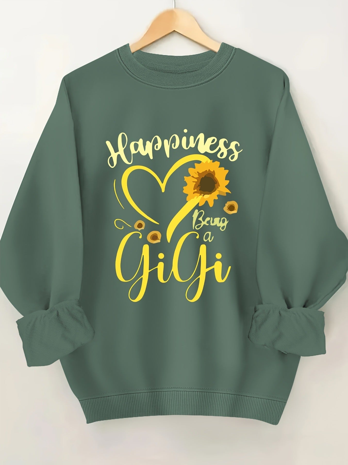 Damen Sweatshirt Voluminöse Ärmel Fröhliches Motiv Norvielle