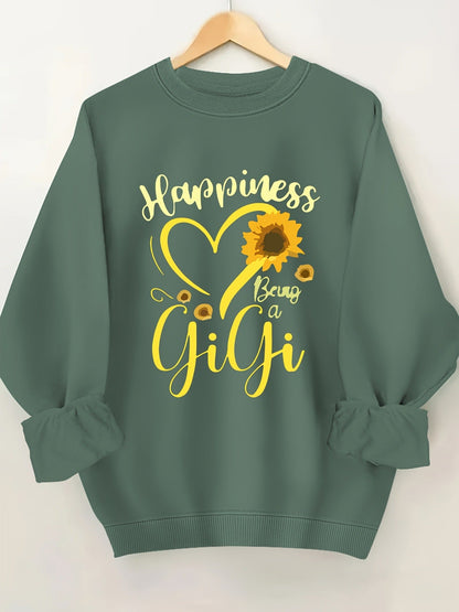 Damen Sweatshirt Voluminöse Ärmel Fröhliches Motiv Norvielle