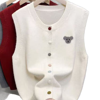 Damen Strickweste Bärenmotiv Norvielle
