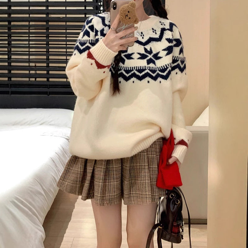 Damen Pullover Kuschelig Wintermuster Norvielle - Norvielle