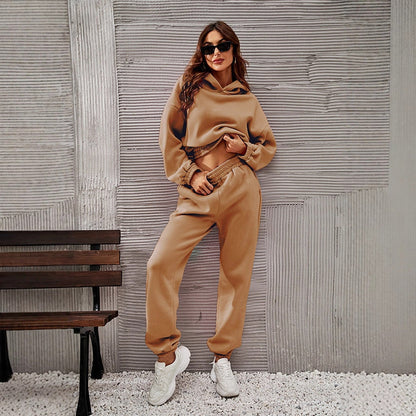 Damen Sportanzug mit Hoodie und Jogginghosen Elastisch