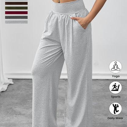 Damen Freizeithose Elastischer Bund Mit Seitentaschen Beige