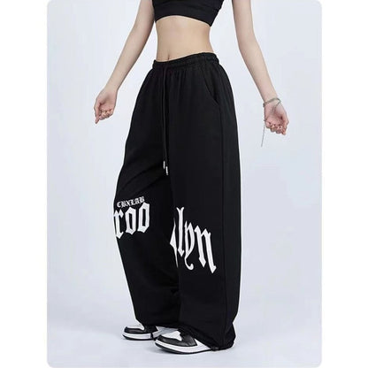 Damen Jogginghose Weite Passform Modernes Design Schwarz - Norvielle