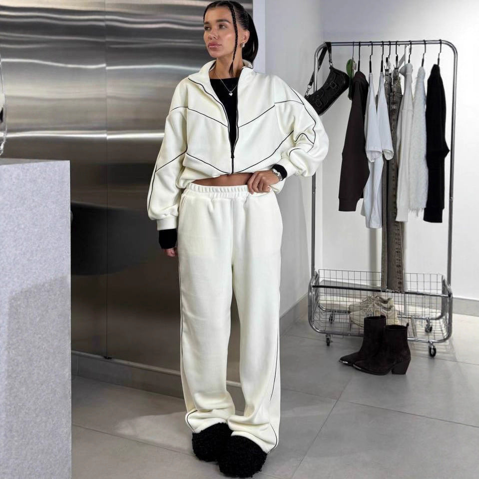 Damen Freizeit-Loungewear-Set Langärmlig Reißverschluss Norvielle - Norvielle