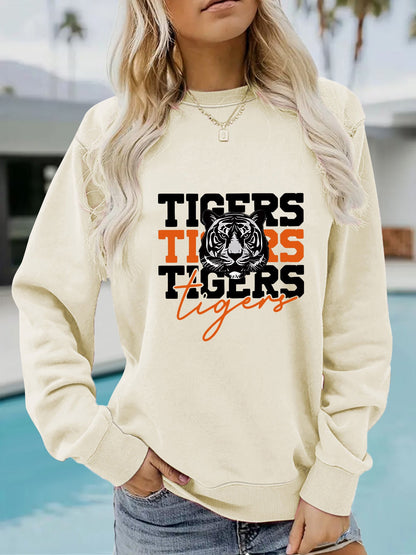 Damen Sweatshirt Tiger-Design Lässig Norvielle