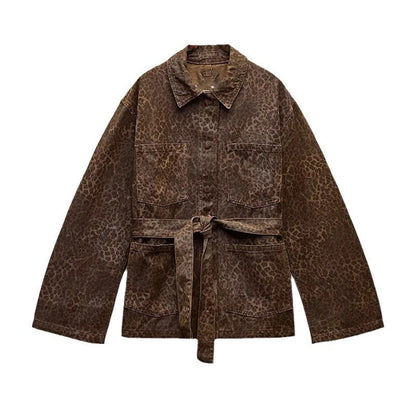 Damen Modische Jacke mit Gürtel Norvielle