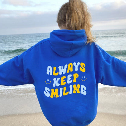 Damen Kapuzenpullover mit Schriftzug und Kängurutaschen - Norvielle