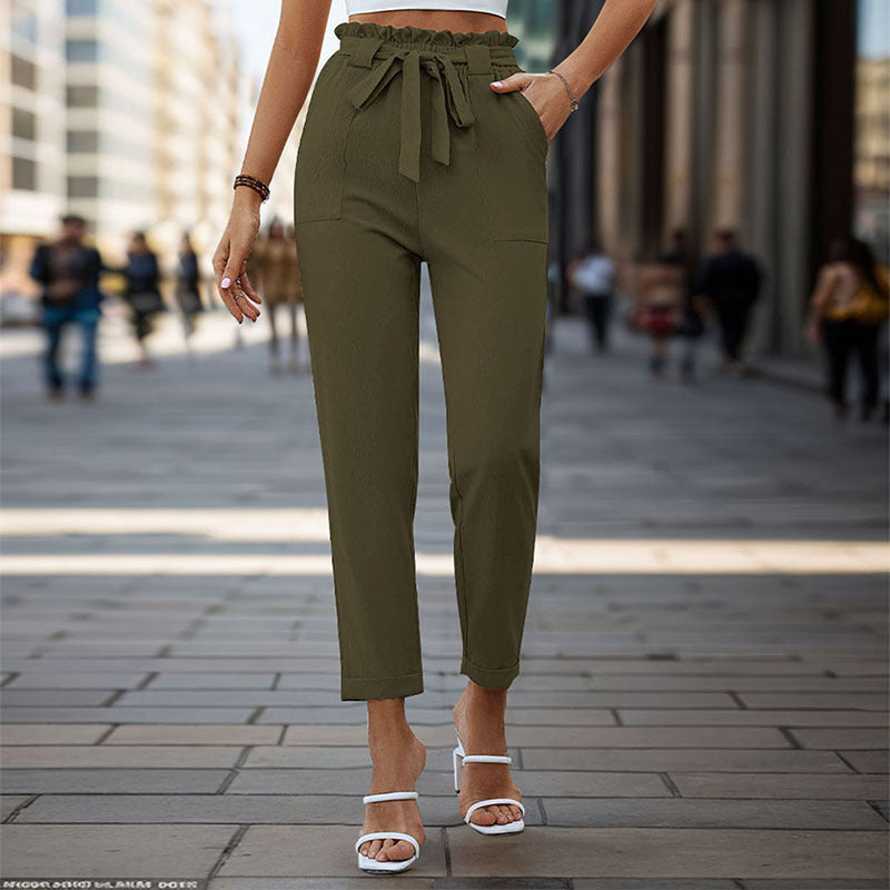 Damen Bundfaltenhose mit Bindegürtel Norvielle