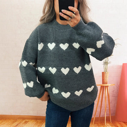Damen Pullover Herzmuster Norvielle