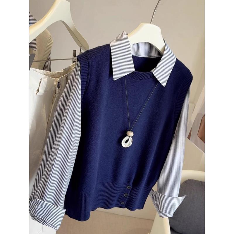 Damen Pullover Hemdkragen Norvielle