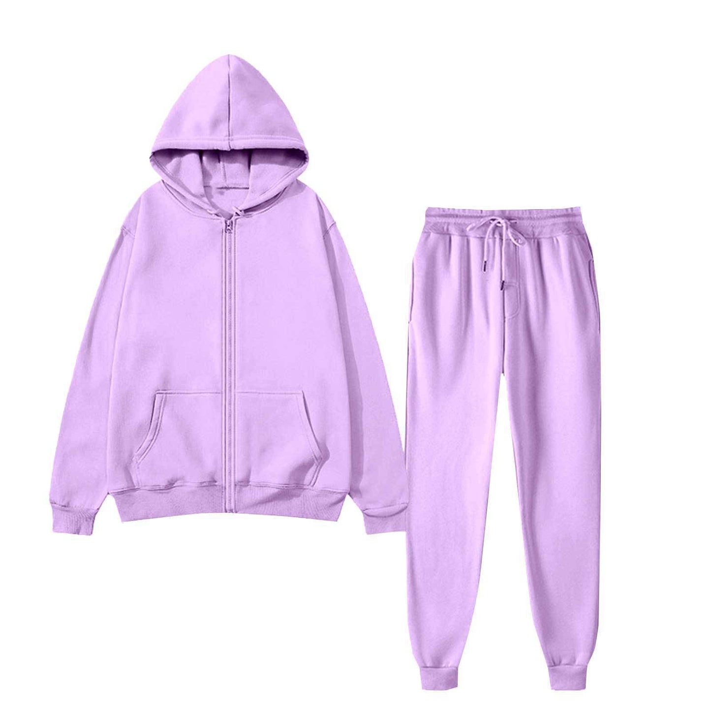Damen Kapuzenpullover Set Bequem Reißverschluss