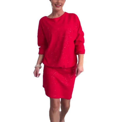 Damen Oversized Kleid Schimmernde Akzente Norvielle