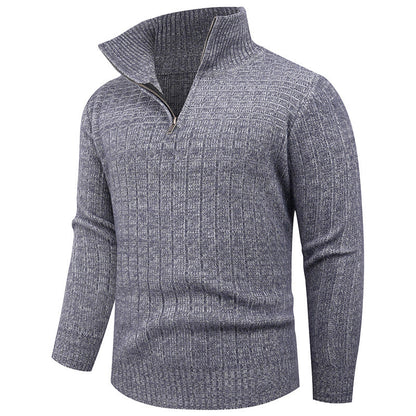 Herren Strickpullover Moderner Reißverschluss Rippstruktur Bequem