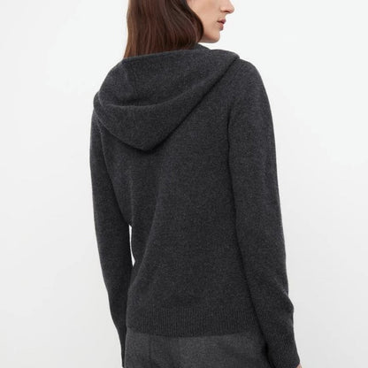 Damen Strickpullover mit Kapuze und Reißverschluss Norvielle