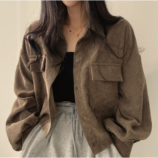 Herrenjacke Cord Weich Puffärmel Schwarz - Norvielle