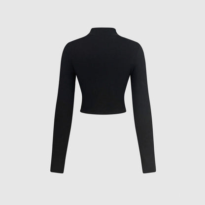 Damen Langarm Crop- Herz-Design Norvielle