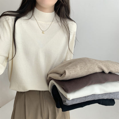 Damen Feinstrickpullover Stehkragen Lässig Norvielle