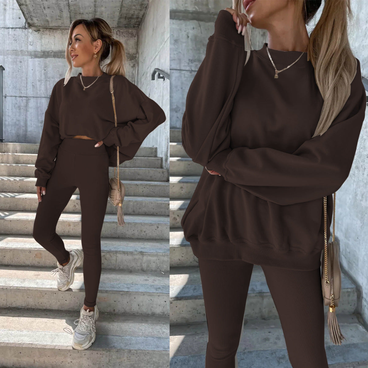 Damen Sweatshirt Leggings Set Norvielle