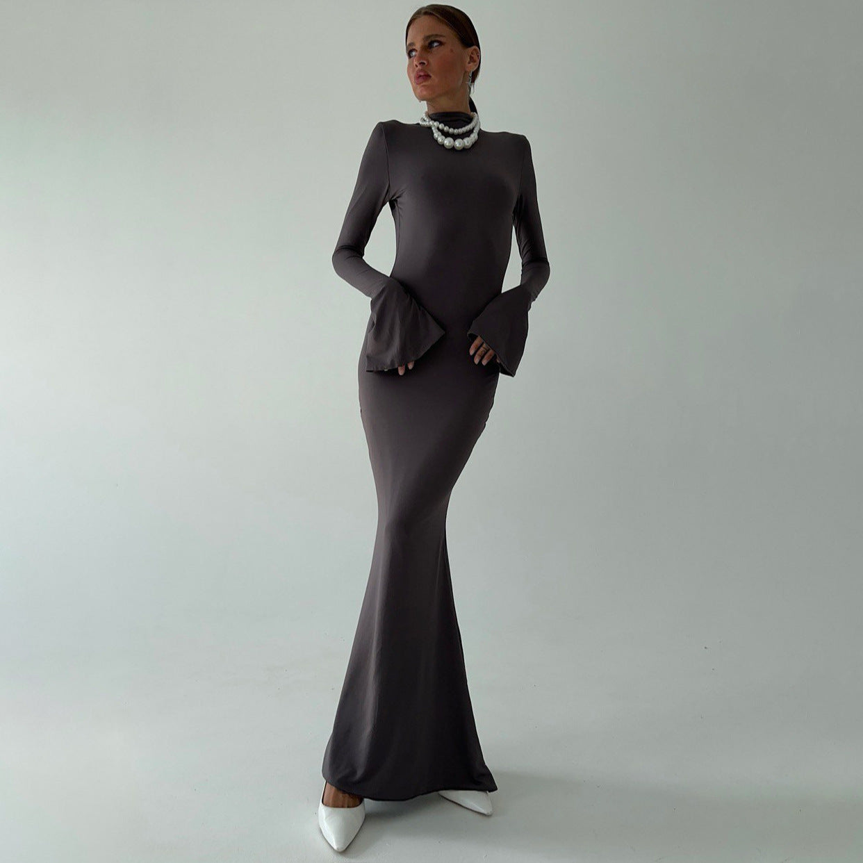 Damen Abendkleid Langärmlig Elegantes Norvielle - Norvielle