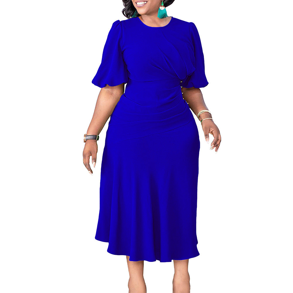 Damen Kleid Raffiniertes Drapieren Elegante Knöpfe Norvielle