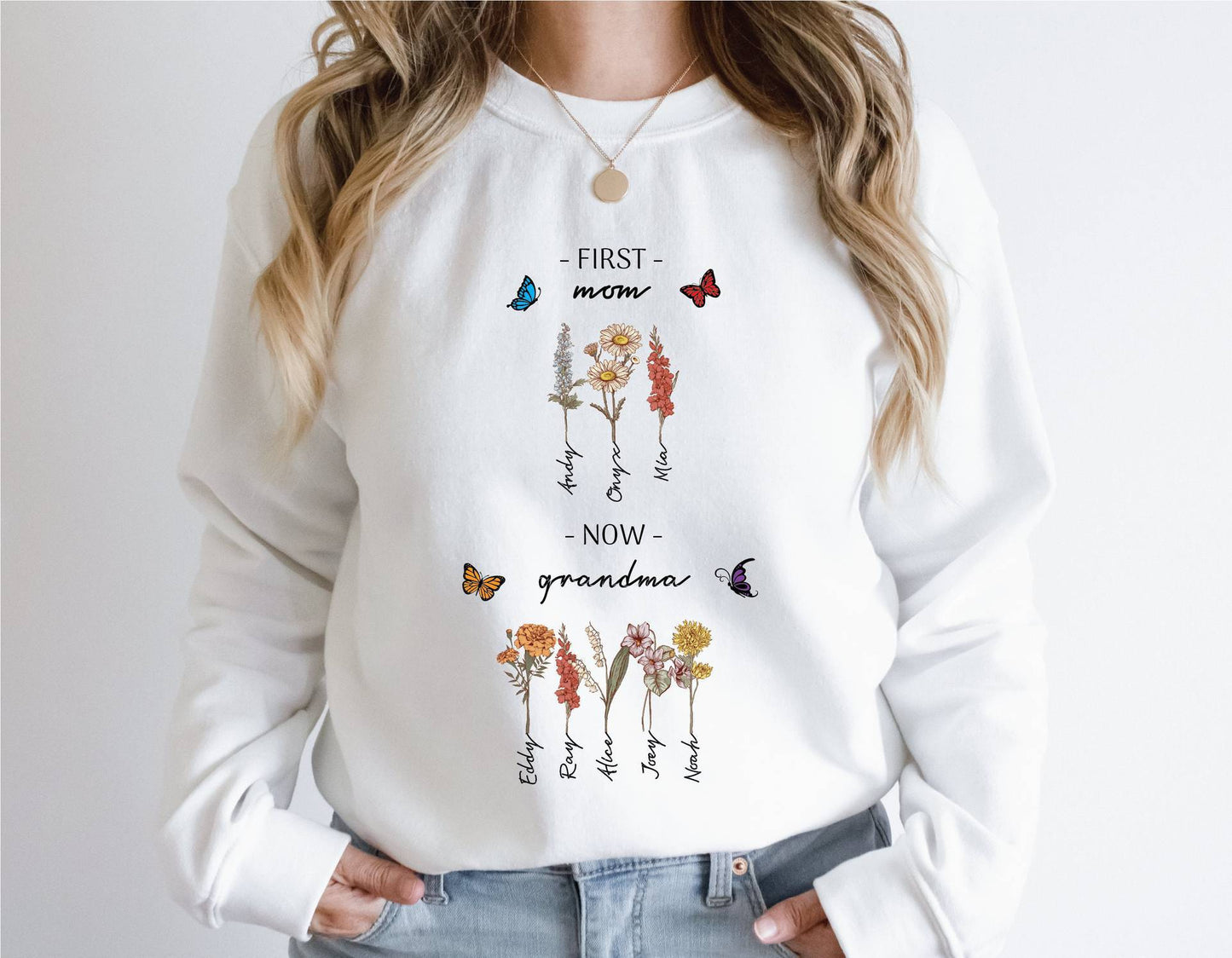 Damen Sweatshirt Floraler Druck Inspirierender Schriftzug Norvielle