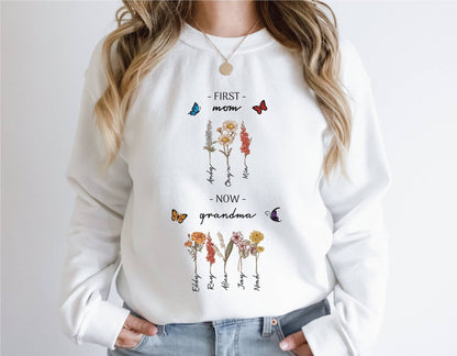 Damen Sweatshirt Floraler Druck Inspirierender Schriftzug Norvielle