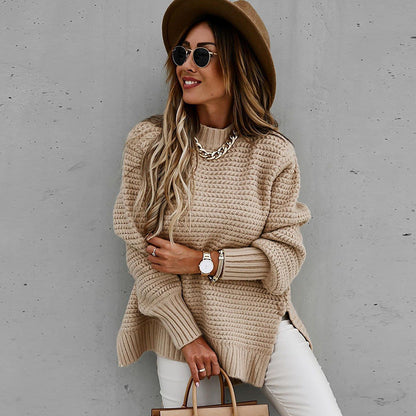 Damen Strickpullover Weit Strukturiert Norvielle