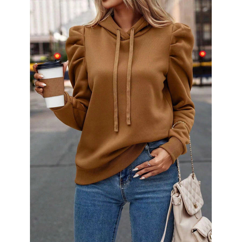Damen Kapuzenpullover Puffärmel Gemütlicher Schnitt Norvielle