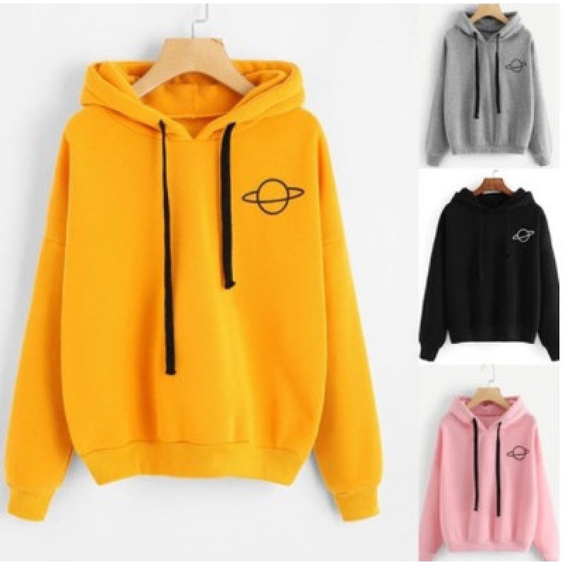 Damen Kapuzenpullover Kreatives Planetendesign Bequem Norvielle - Norvielle
