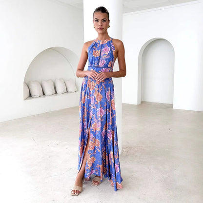 Damen Maxikleid mit Blumenmuster Racerback