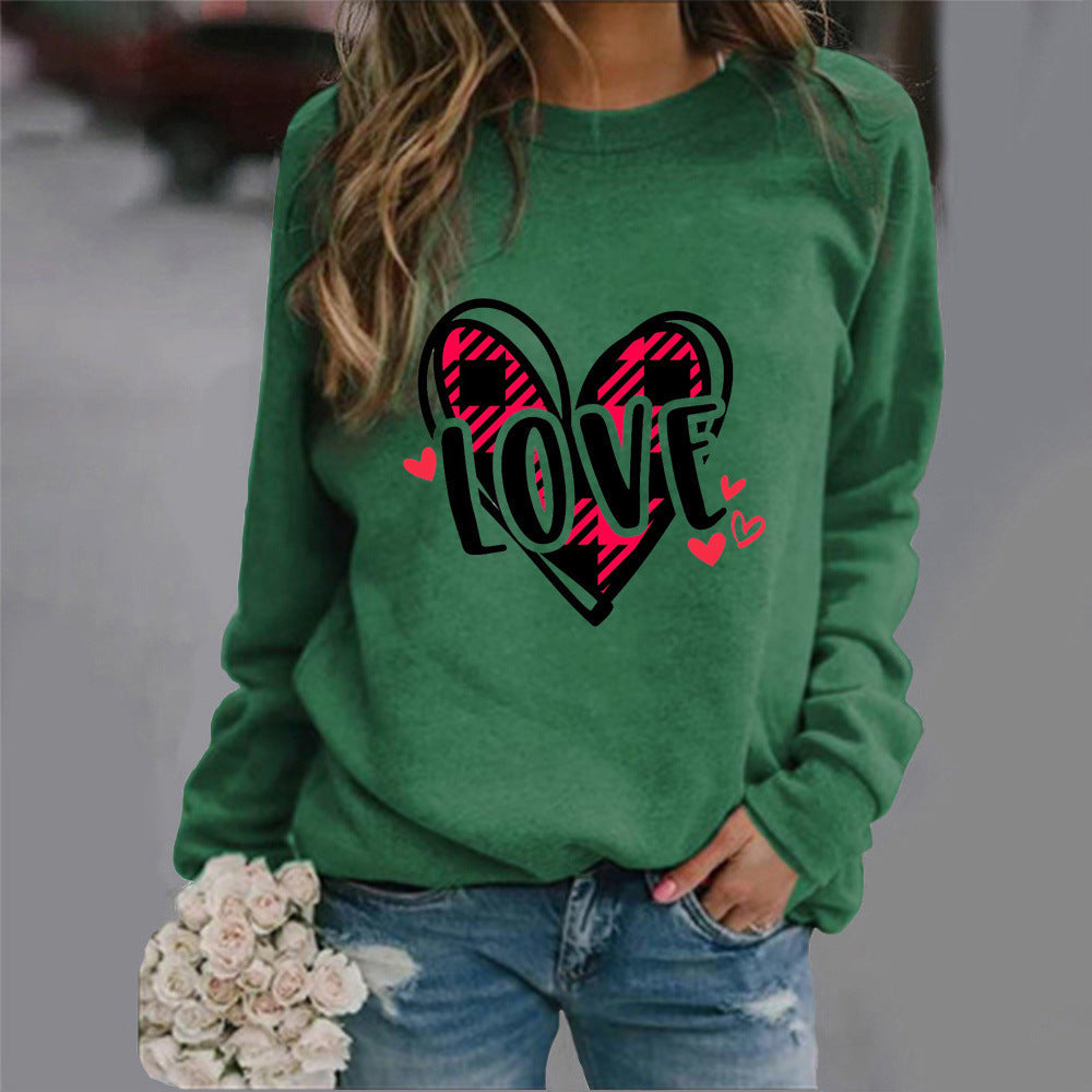 Damen Sweatshirt Herzdesign Lässig Norvielle