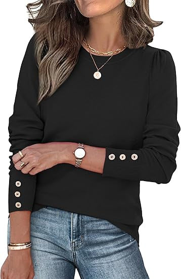 Damen Pullover Lässig Knopfdetails Norvielle