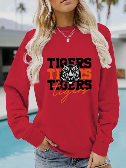 Damen Sweatshirt Tiger-Design Lässig Norvielle